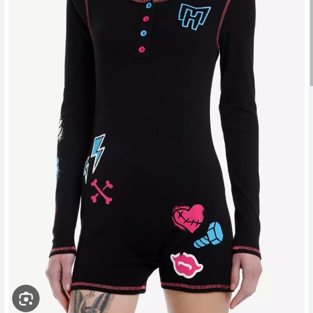 Monster High Black and Purple Long Sleeve Romper